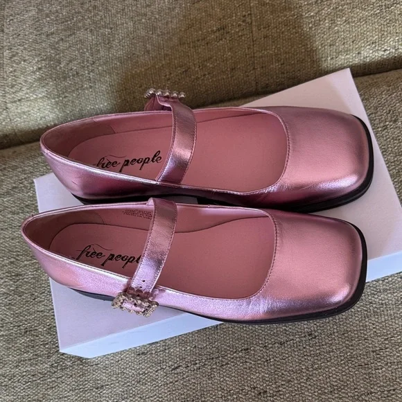 Free People Pink Mary Jane Flats - Picture 3 of 7